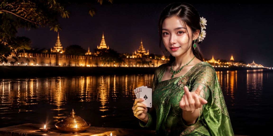 မန္တလေးဘုရားပန်းခြံတွင် တီန်ပတီ ကစားနေသော လူများ